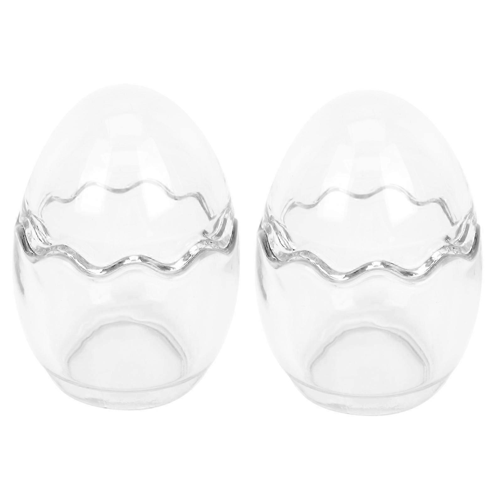 Egg Shell Pudding Cups for Home Use 2Pcs Transparent Glass Cups