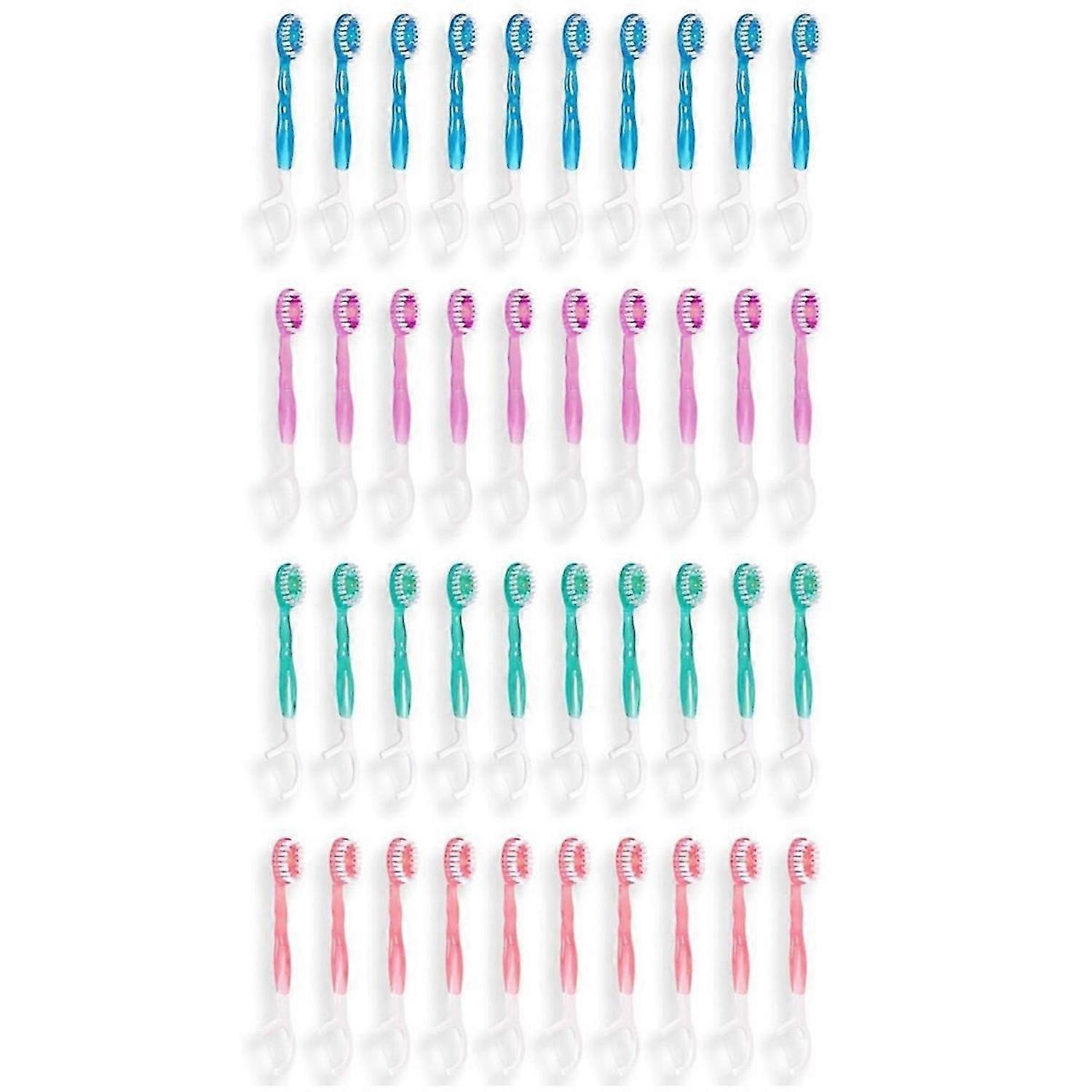 40 Pack Disposable Mini Travel Toothbrushes - 5 in 1 Function