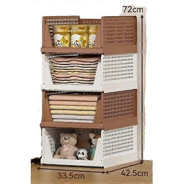 Foldable Stackable Wardrobe Partition Organizer, Pullout DrawerStyle Plastic Storage Basket for Sorting Clothes