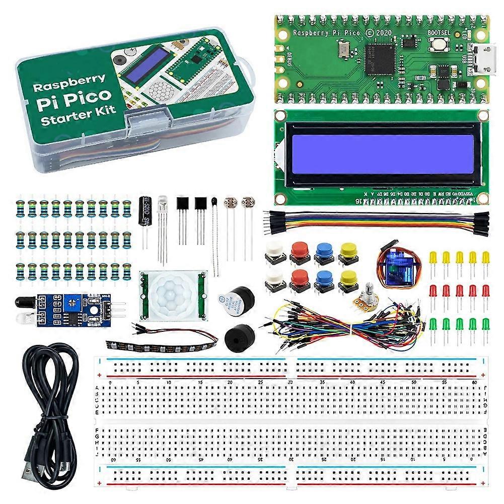 For Raspberry Pi Pico RP2040 Development Board Kit with LCD1602 LCD Display for MicroPython Programming