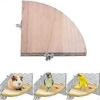 2pcs Bird Cage Perch Stand PlatCompatiblem Wooden Fan Shape Parrot Playground Cage Accessories Compatible Bird Parrot Hamster Squirrel Standing
