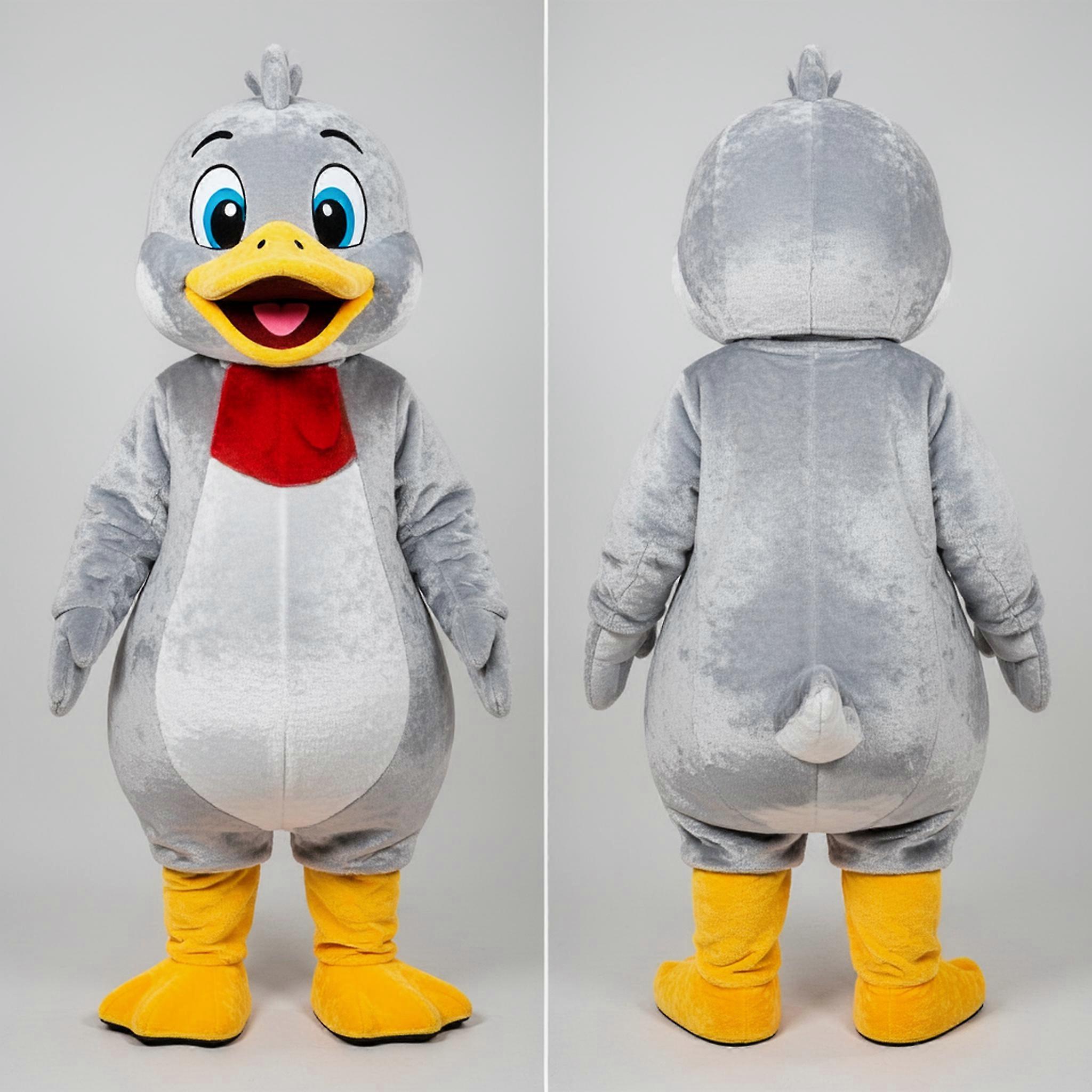 MASTICOT Silver Sleek Duck Mascot