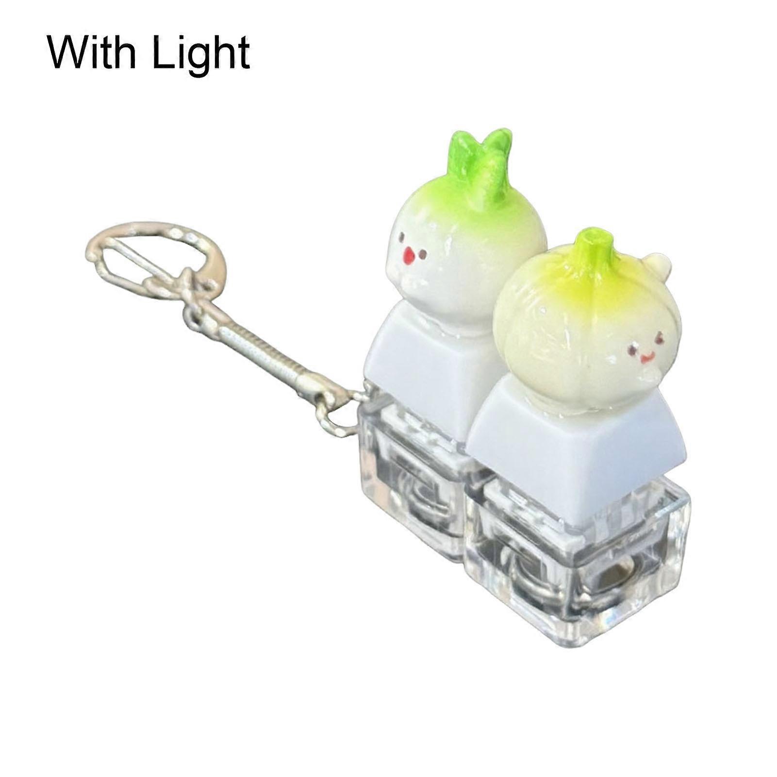 Mechanical Keycap Fidget Toy with LED Light for Keychain Attachment