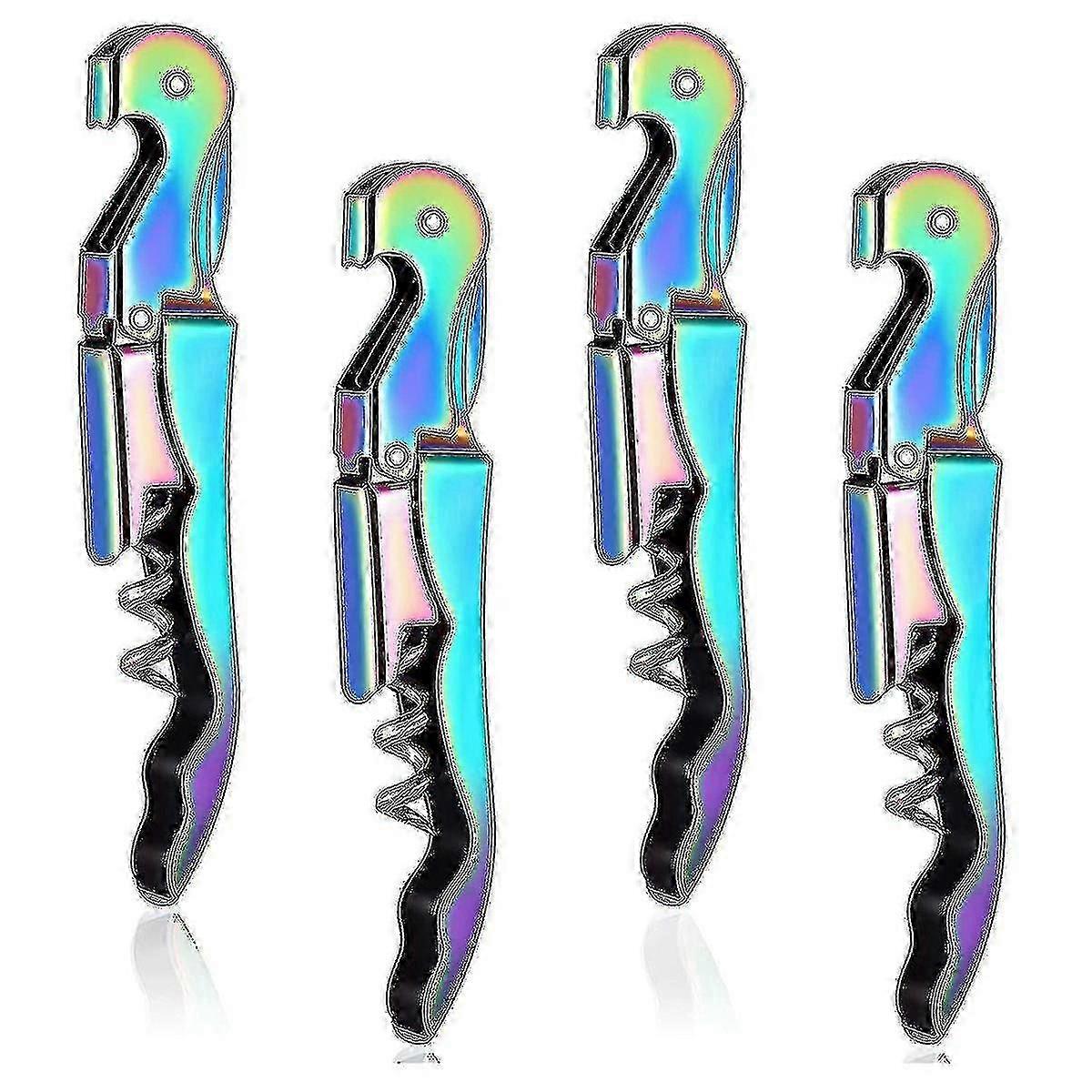 4-piece Waiter Corkscrew Corkscrew Double Hinge Corkscrew Monochrome