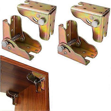 4 Pcs Folding Hinges, Self-Locking Folding Hinge, 90 Degree Folding Hinge, Folding Table Leg Supports
