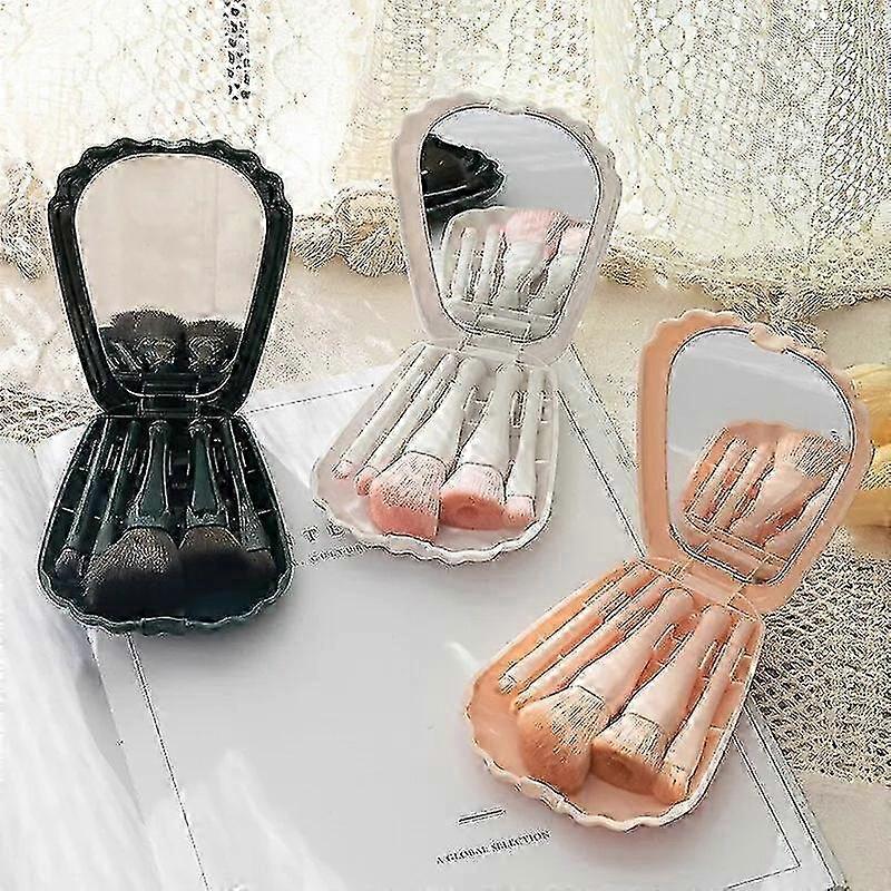 5-Pc Shell Design Makeup Brushes Wool Fibre