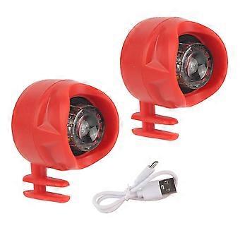 2Pcs USB rechargeable Shoes Headlights Shoe Lights for Night Hiking Cycling Running Walking RedJJ