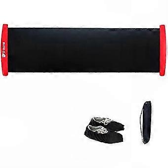 Training voor schaatsen en ijshockey met een glijplank van 25-26 inch, geschikt voor korte afstanden, inclusief een eindstop en een glijmat.