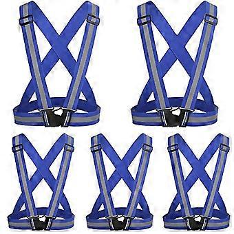 Reflective Safety Vest 5 Pack Adjustable  Visibility Design for Running Cycling Walking Kids Adults