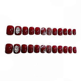 Assorted Size False Nails in 24 Pieces, Polish-Free with Sturdy Material for Secure Fit and Easy Customization