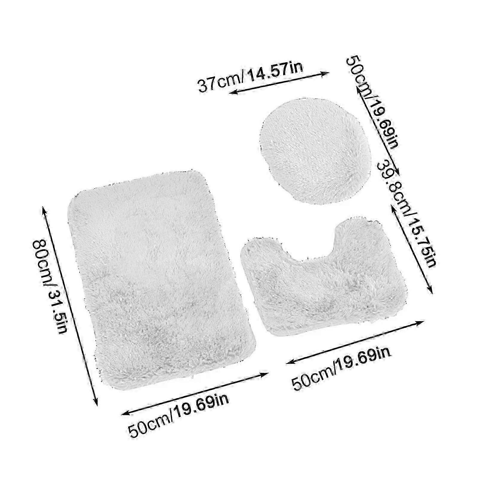 Soft Cushioned 3-Pc Bathroom Rug Set