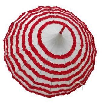 Red Windproof Pagoda Umbrella for Rain and Sun UV Waterproof Canopy Long Curved Handle Gothic Wedding Photoshoot