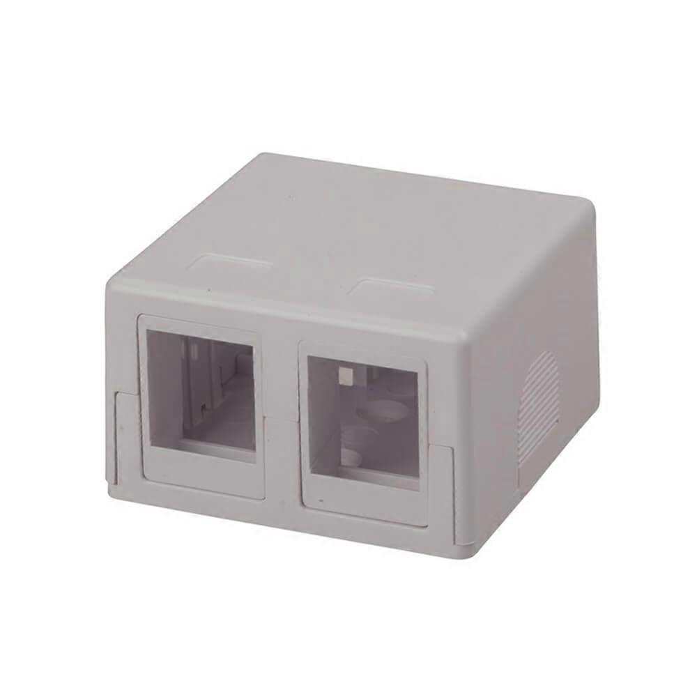 DOUBLE Keystone Versatile Surface Box White Snap on Cover Side Entry Surface