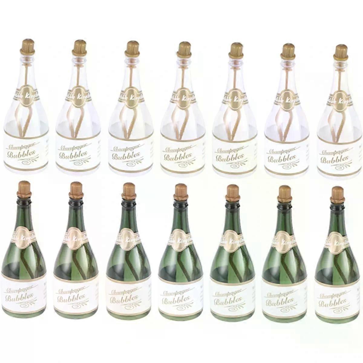 24Pcs Sparkling Wine Bubble Bottle Wedding Bubble Bottles, Plastic
