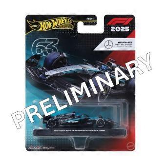 Hot Wheels Premium Formel 1 Mercedes racerbil nr 63, skala 1:64