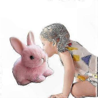Plush Bunny Rabbit Interactive Toy with Hopping Action for Kids-brnv