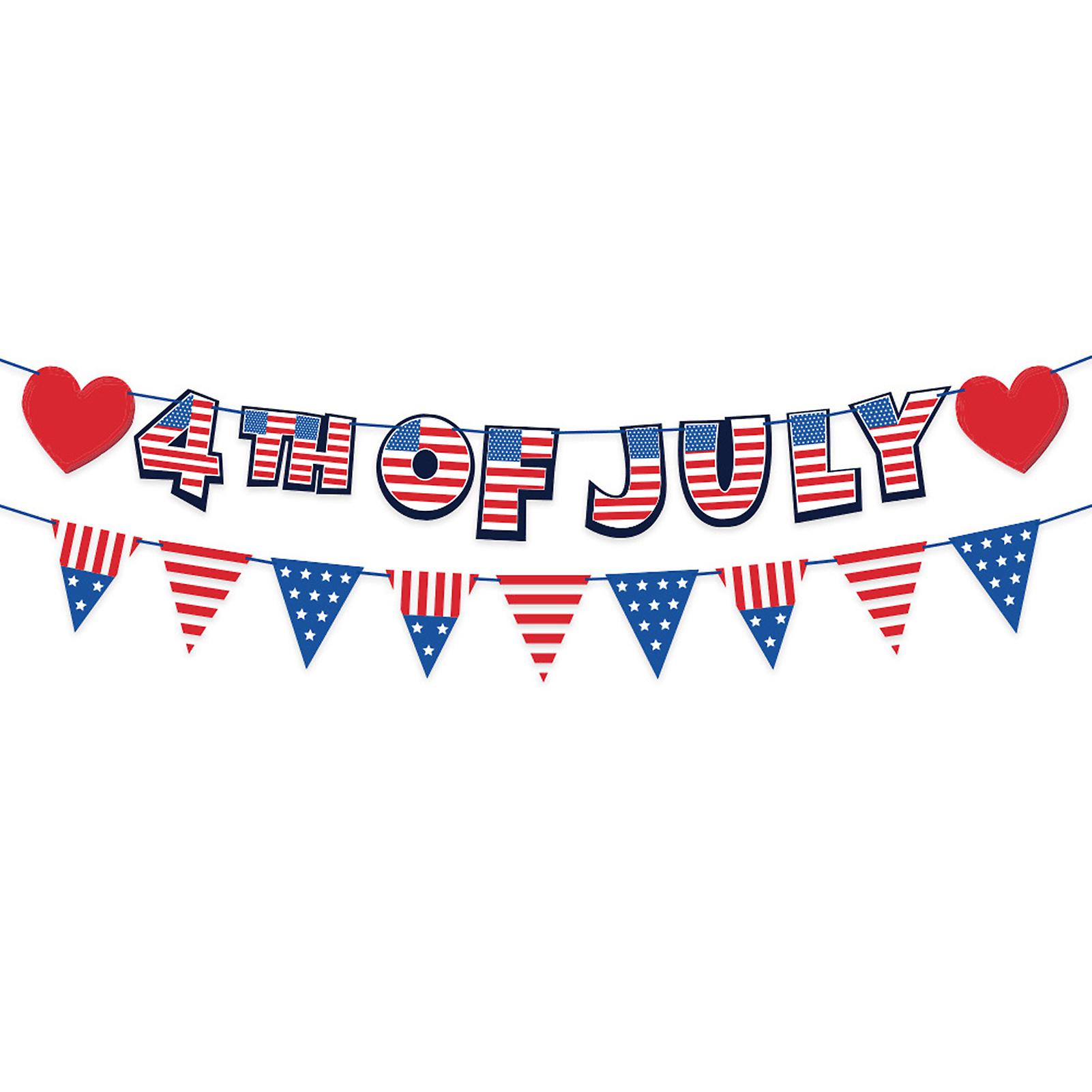 American Independence Day Decorations Pull Flag Spiral-charm Latex Balloons Set