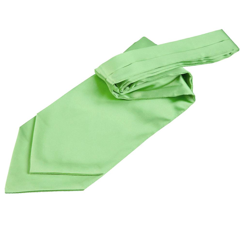 Lime Green Plain Satin Self-Tie Wedding Cravat