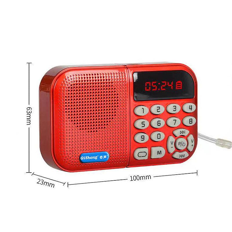 Mini Fm Radio Portable Speaker Mp3 Music Loud Volume Player Support Time Tf Card U Disk Power-off Memory Rechargeable