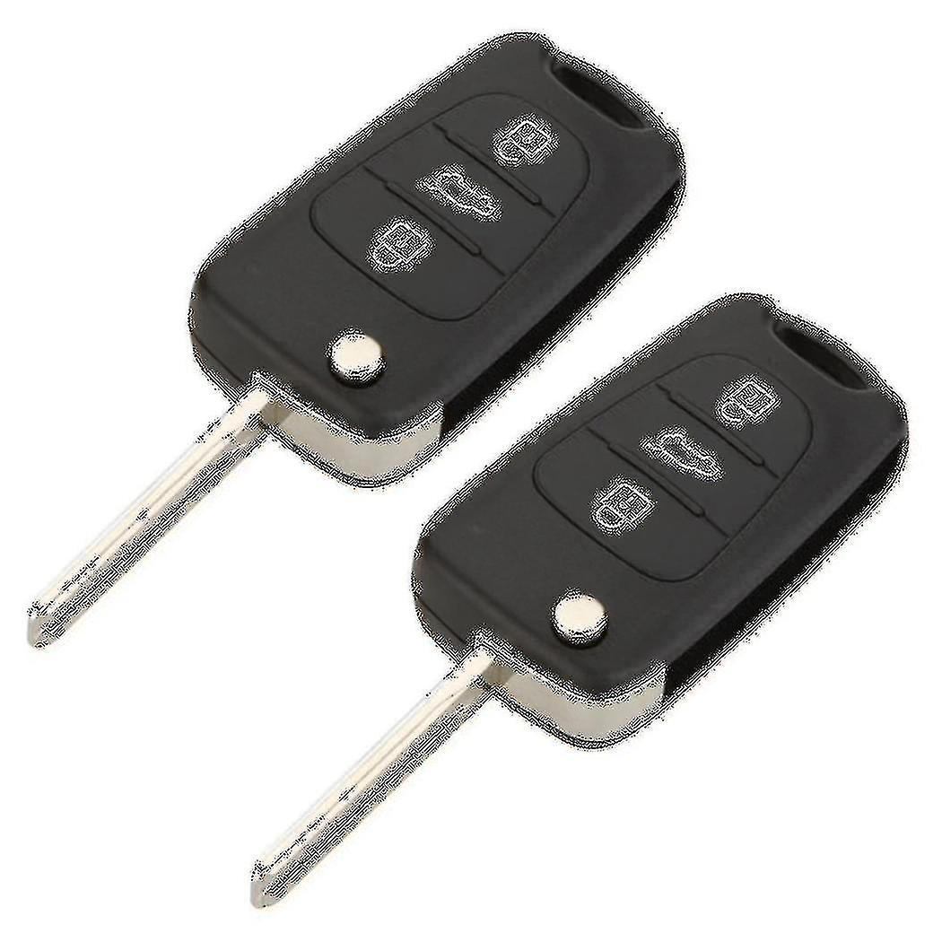 2x Replacement 3 Button Keyless Entry Remote Control Folding Flip Car Key Fob Shell Compatible With