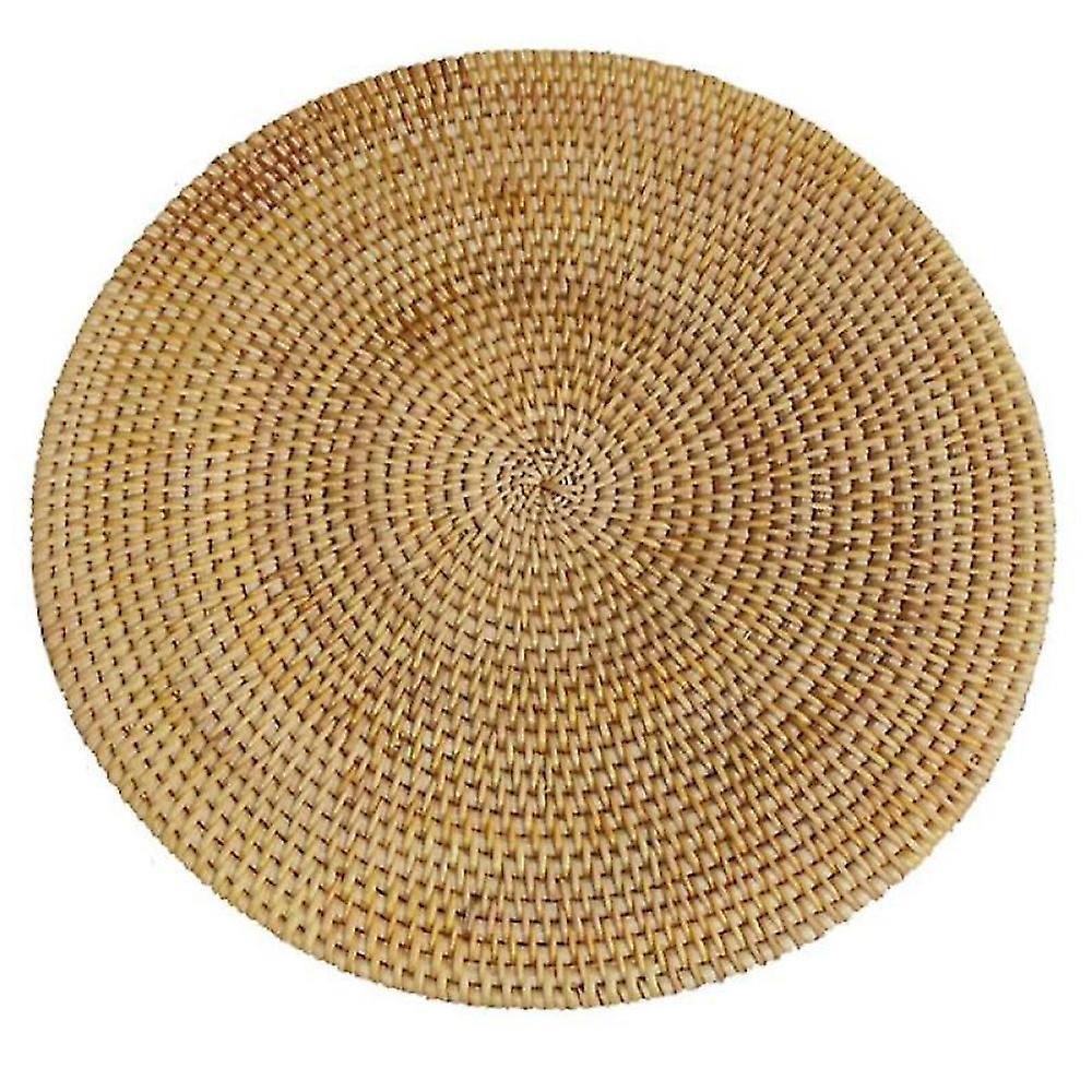 Handgewebte Rattan Tischsets, runde Korbtischmatten, naturgewebt
