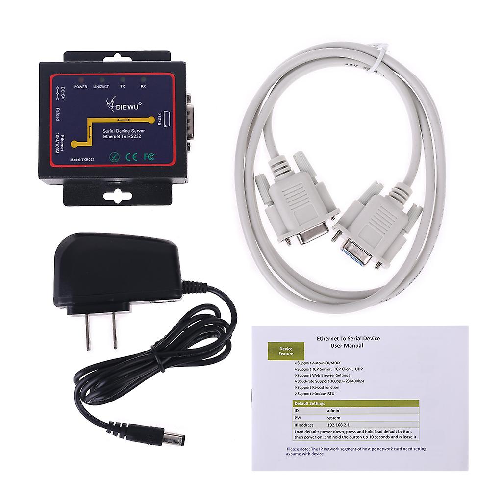DB9 RJ45 till RS232 Ethernet TCP/IP seriell servermodul Ethernet-enhetsomvandlare
