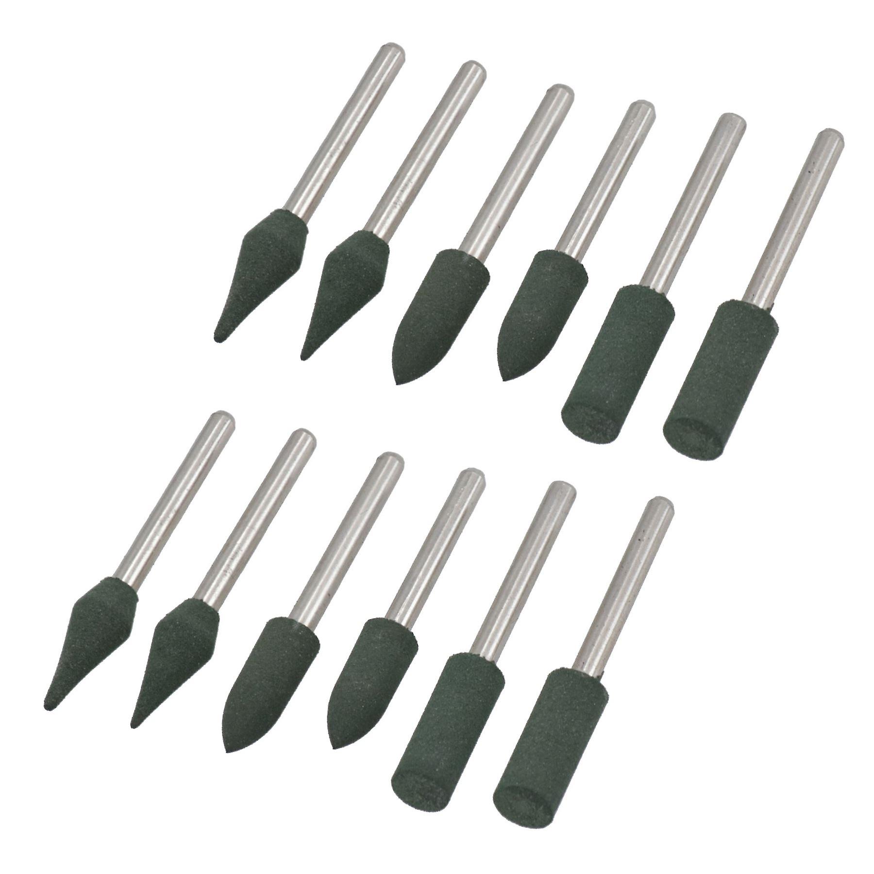 12pc Rotary Tool Rubber Polishing Points Cone Point Cylinder Shape 3.17 Mandrel