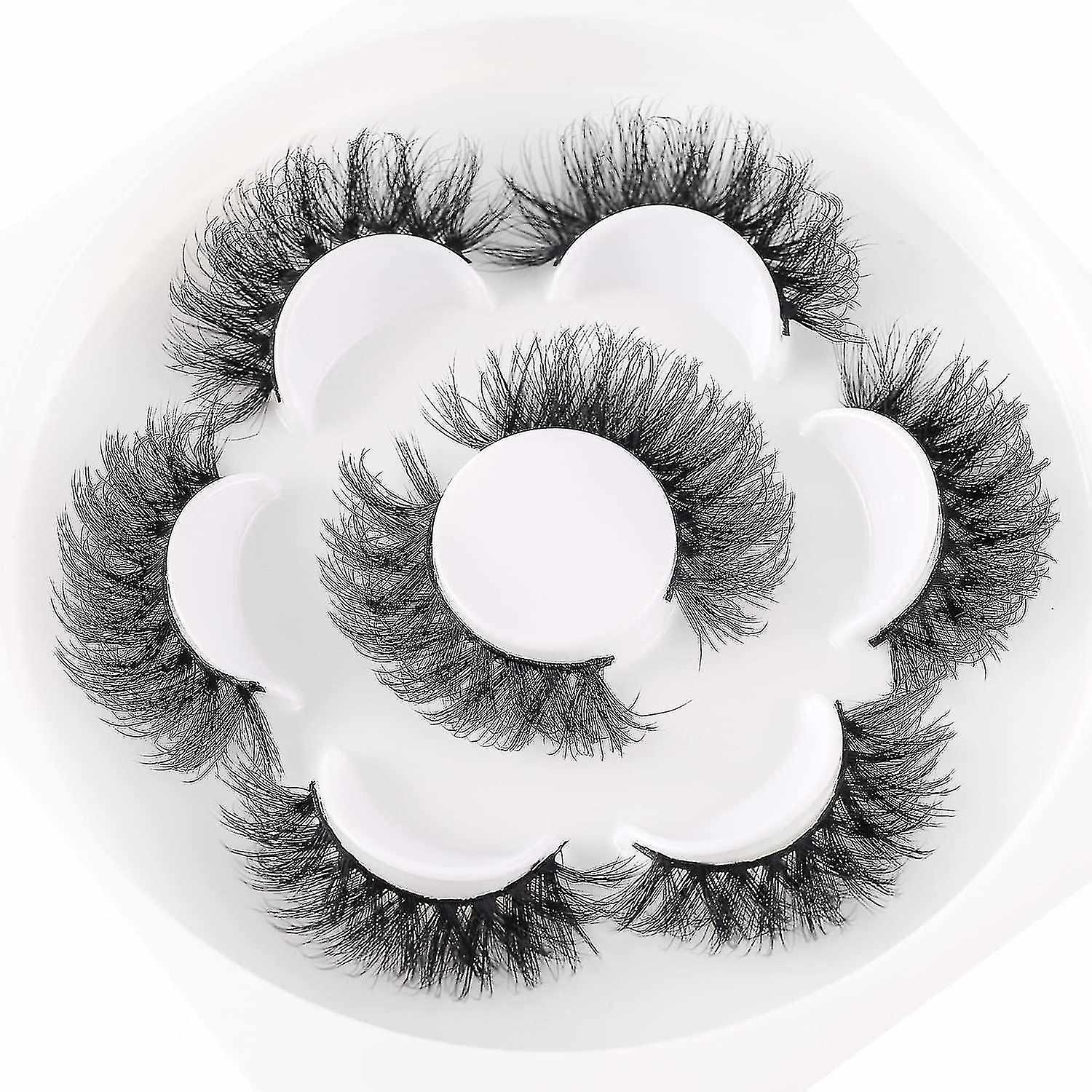 Mink Eyelashes, 4 Pairs Mink False Eyelashes, Fluffy Lighter