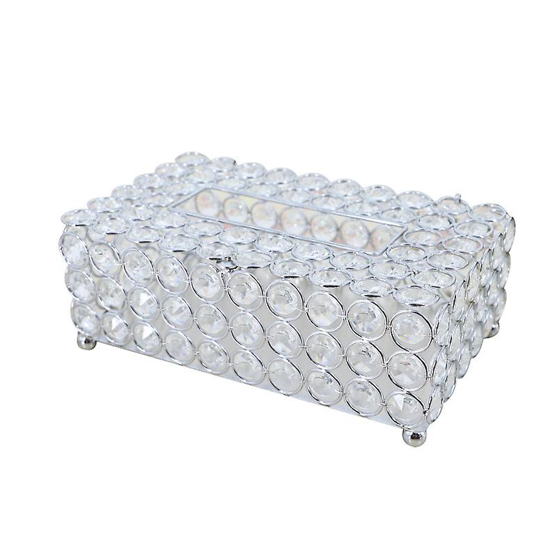 1 PC rectangular de cristal de la caja de tejido de cristal