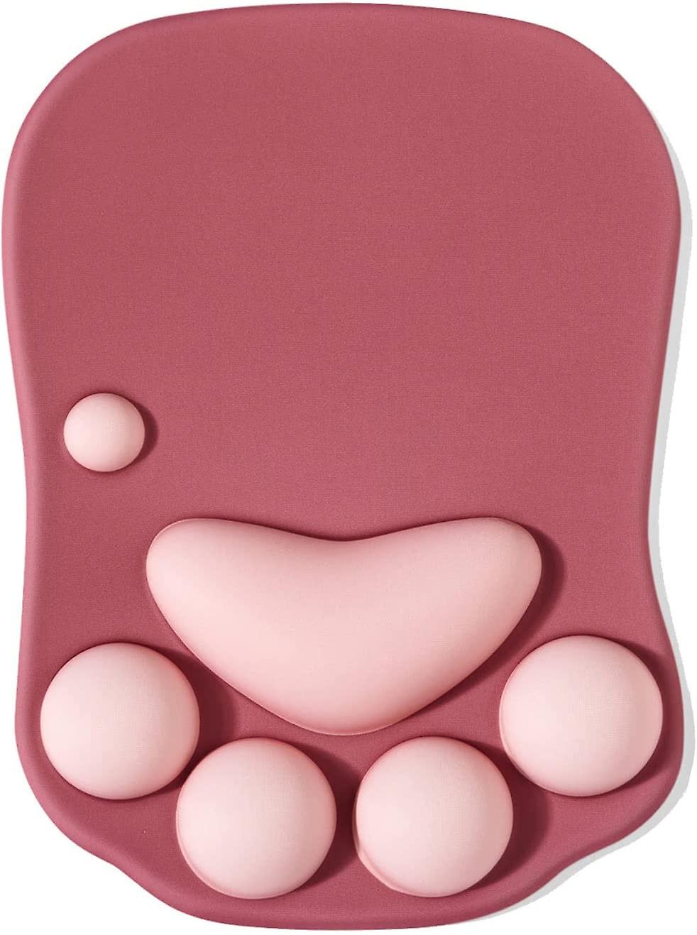Mouse Pad With Wrist Rest,red, Ergonomic Mouse Pad, Kawaii Cat Mouse Pad, Silicone Gel Mouse Pad, Non-slip Base, For Home/office/gaming