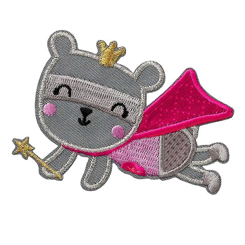 Superheroine Teddy - patch, iron-on patch, iron on, size: 8.0 x 5.7 cm