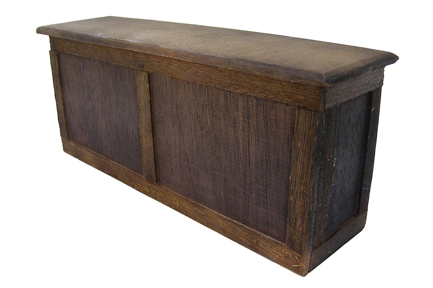 Dolls House Rustic Store Counter Wooden Miniature Shop Store Furniture 1:12 Lrg