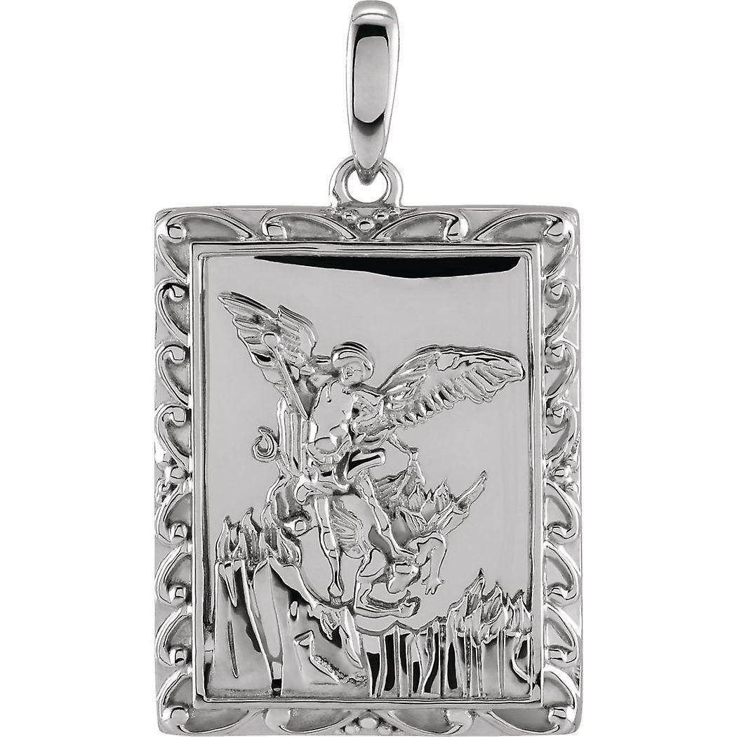925 Sterling Silver Pendant Necklace 19.83x15.97mm Polished St. Michael Medal-Pendant for Women