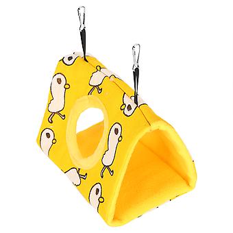Parrots Hammock Pet Bird Hanging Bed Warm Flannel Cave Yellow