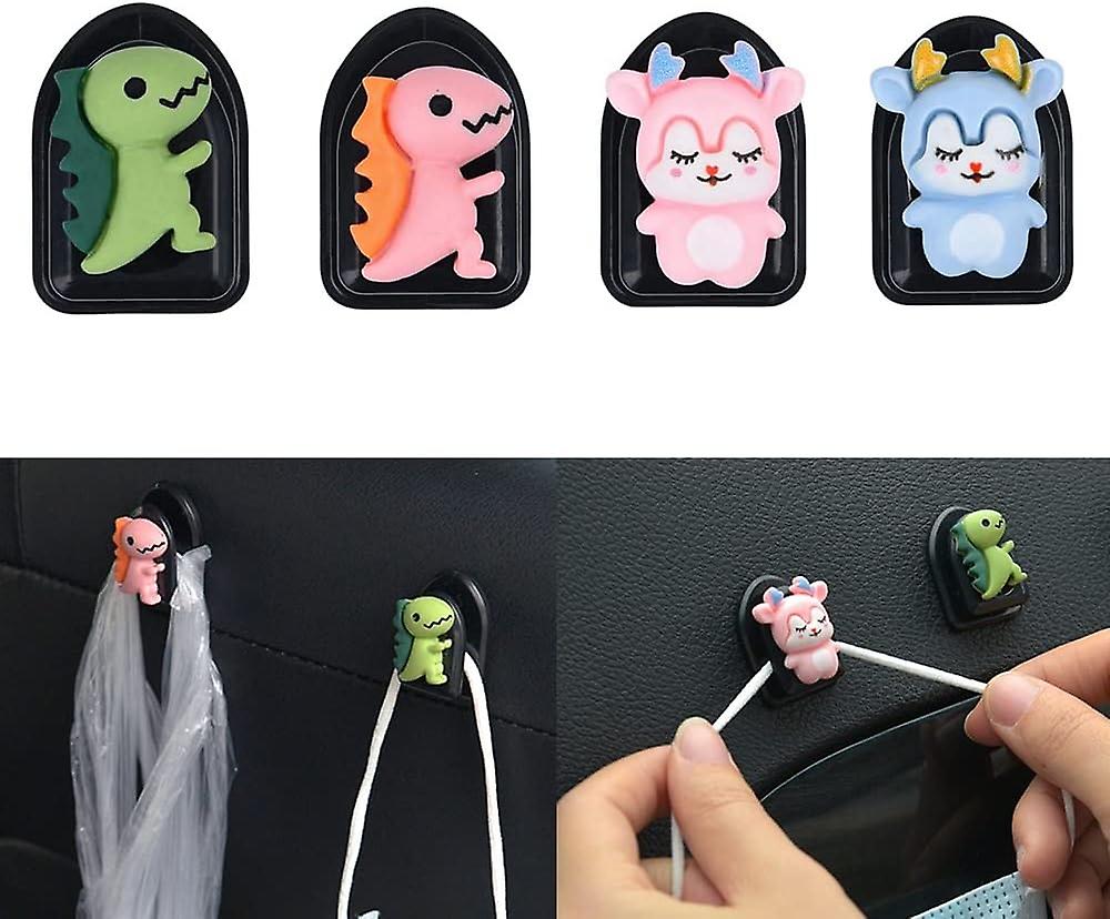 4Pack Cute Car Mini Hook for Mask, Cute Car Hooks for Dashboard for Keys Purse Hooks for Earphone C
