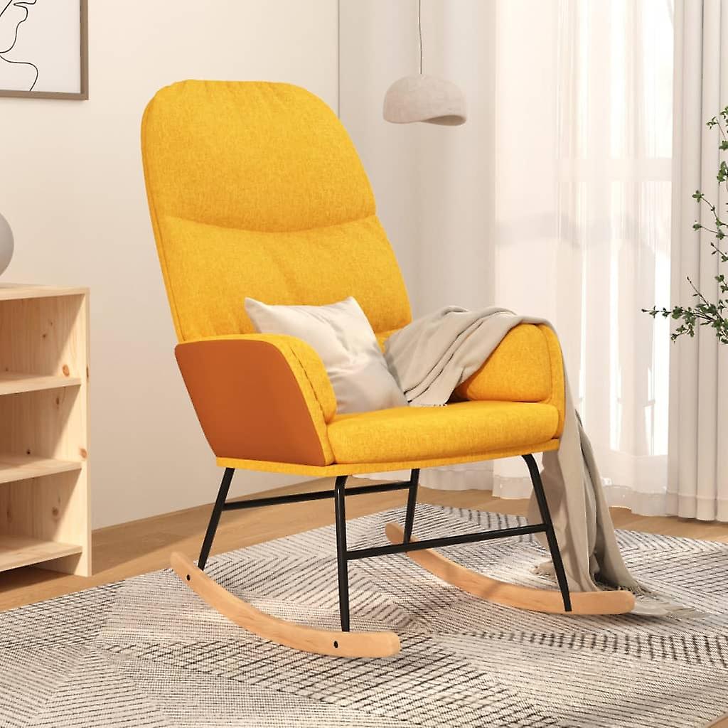 Schaukelstuhl Senfgelb Stoff