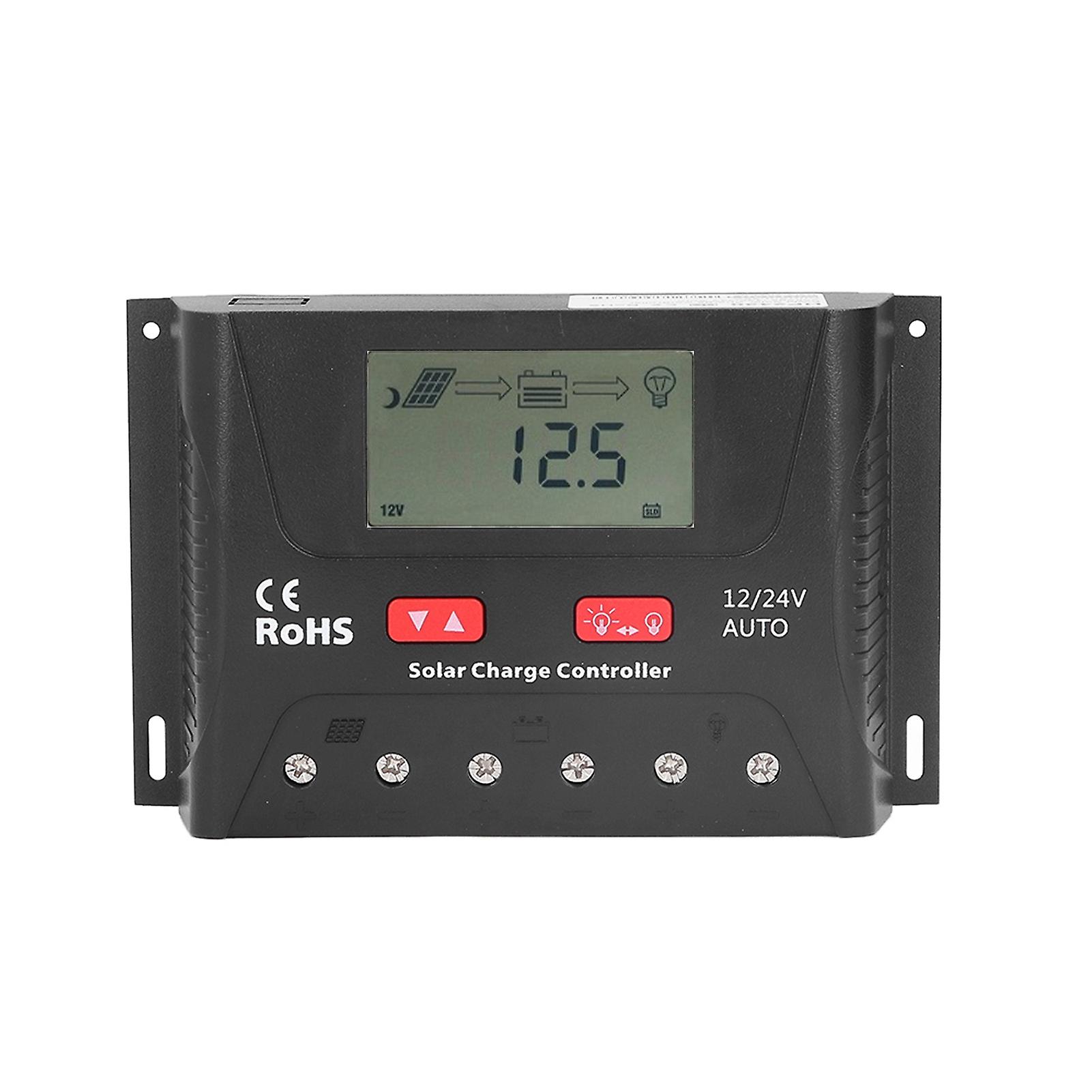30A 12V / 24V PWM الشمسية المسؤول المراقب المالي منظم شاشة LCD تحديد تلقائي قابل للتعديل بارميتر ليخت RV