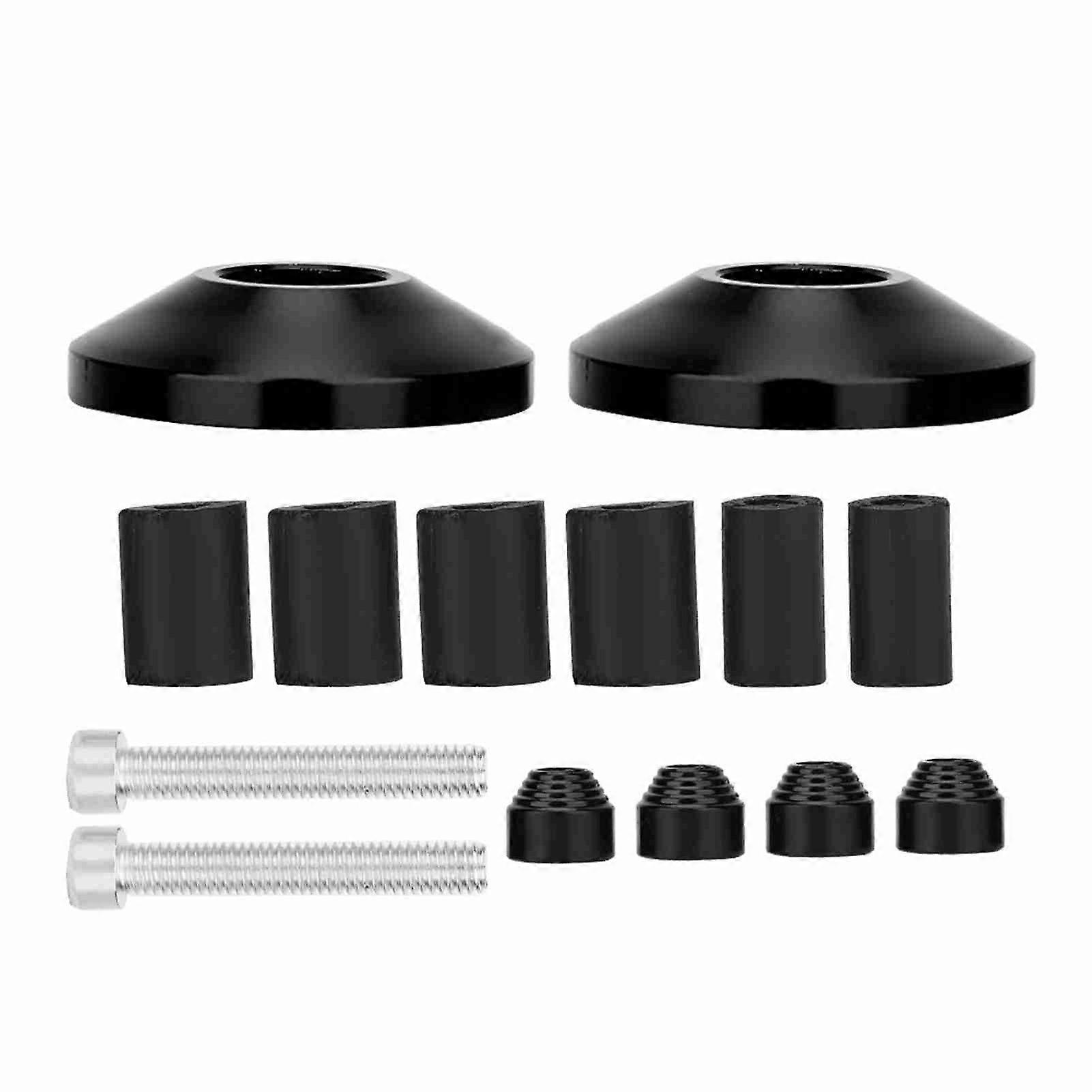 1 Pair Universal CNC Aluminum Alloy Motorcycle Handlebar Handle Bar End Cap(Black)