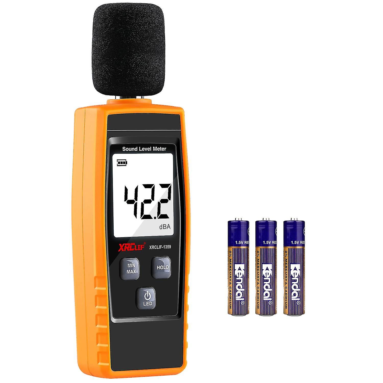 Decibel Meter Sound Level Reader 30-130dB(A), Hand-held Sound Noise Meter with Backlight Alarm, Digi