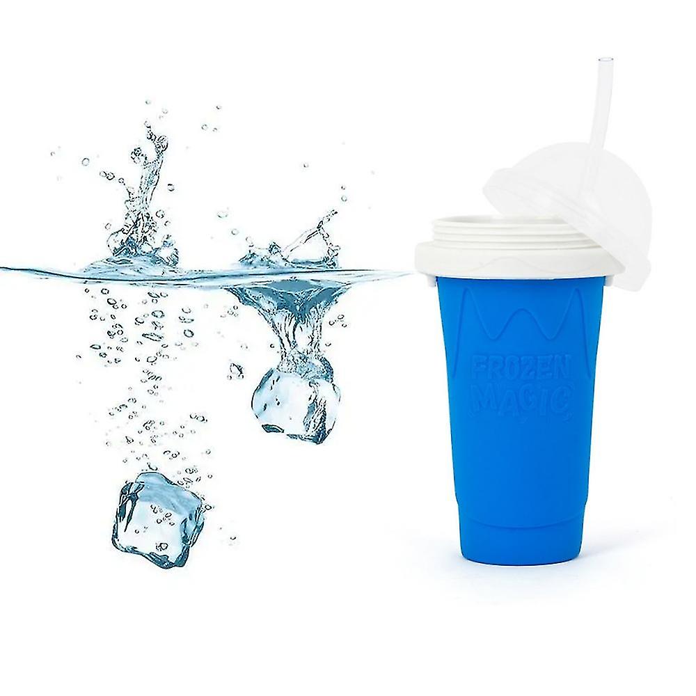 Smoothies Cup Eco-friendly Double Layer Silicone Slushy Ice Cream Maker For Home blue