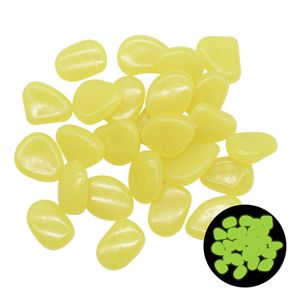 50Pcs Glow Pebbles Luminous Stone Rocks In The Dark For Outdoor Pool Walkways Path Patio Lawn Decor