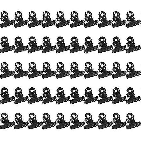 50 قطعة مقاطع معدنية مفصلية ريشة قوية بلاك بولدوج كليب 22 مم مقاطع معدنية مشبك ورق صغير لملفات أكياس الطعام صور