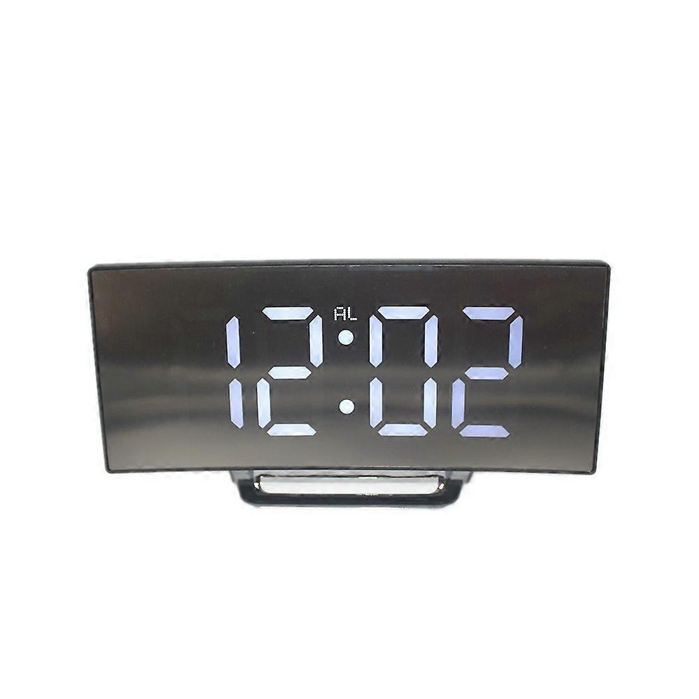 Digital alarm clock led clock curved green