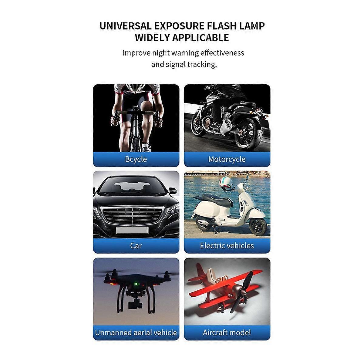 4 Pcs Wireless LED Strobe Lights with Remote Control, 8 Colors USB Charging Led Drone Anti-Collisio