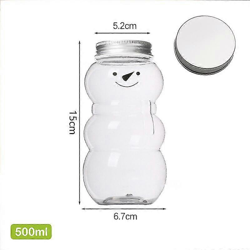 Engångsdrycksflaskor Söta Bear Plastkopp Juice Dryckesförvaringsflaskor