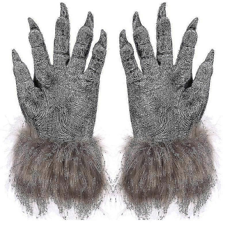 1 زوج قفازات الذئب قناع الهالوين الحيوان قناع مجموعة المستذئب تنكر الذئب (الحجم: L ، اللون: أسود)