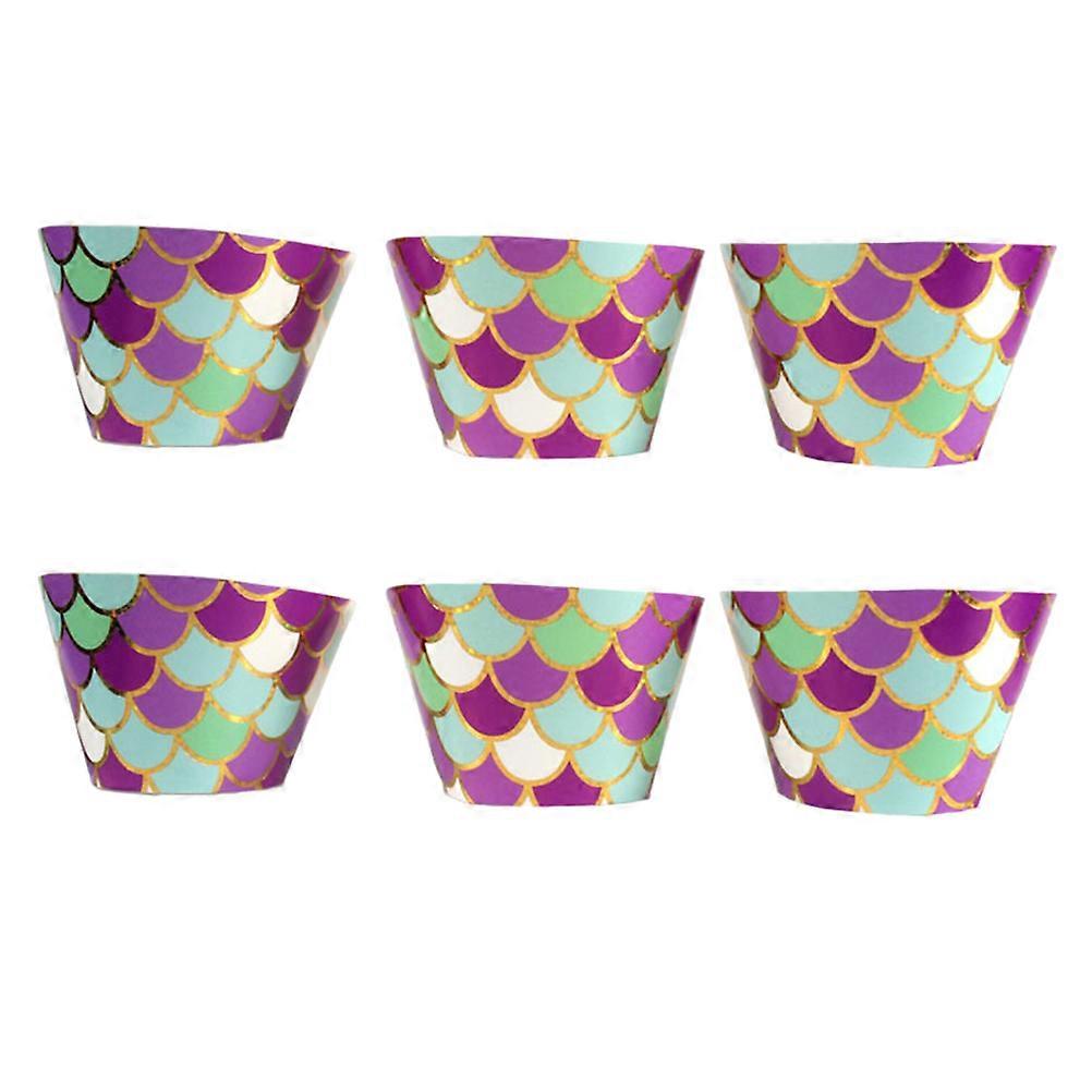 12pcs γοργόνα Cupcake περιτύλιγμα κέικ διακόσμηση πάρτι προμήθειες για ντους μωρών γάμος παιδιά γενέθλια
