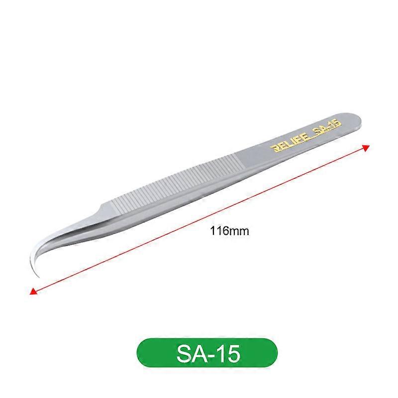 RELIFE ملاقط غير قابلة للصدأ منحنى طرف مستقيم مضاد للكهرباء الساكنة غير قابل للانزلاق ملقط لإصلاح إلكترونيات الهاتف أدوات يدوية DIY