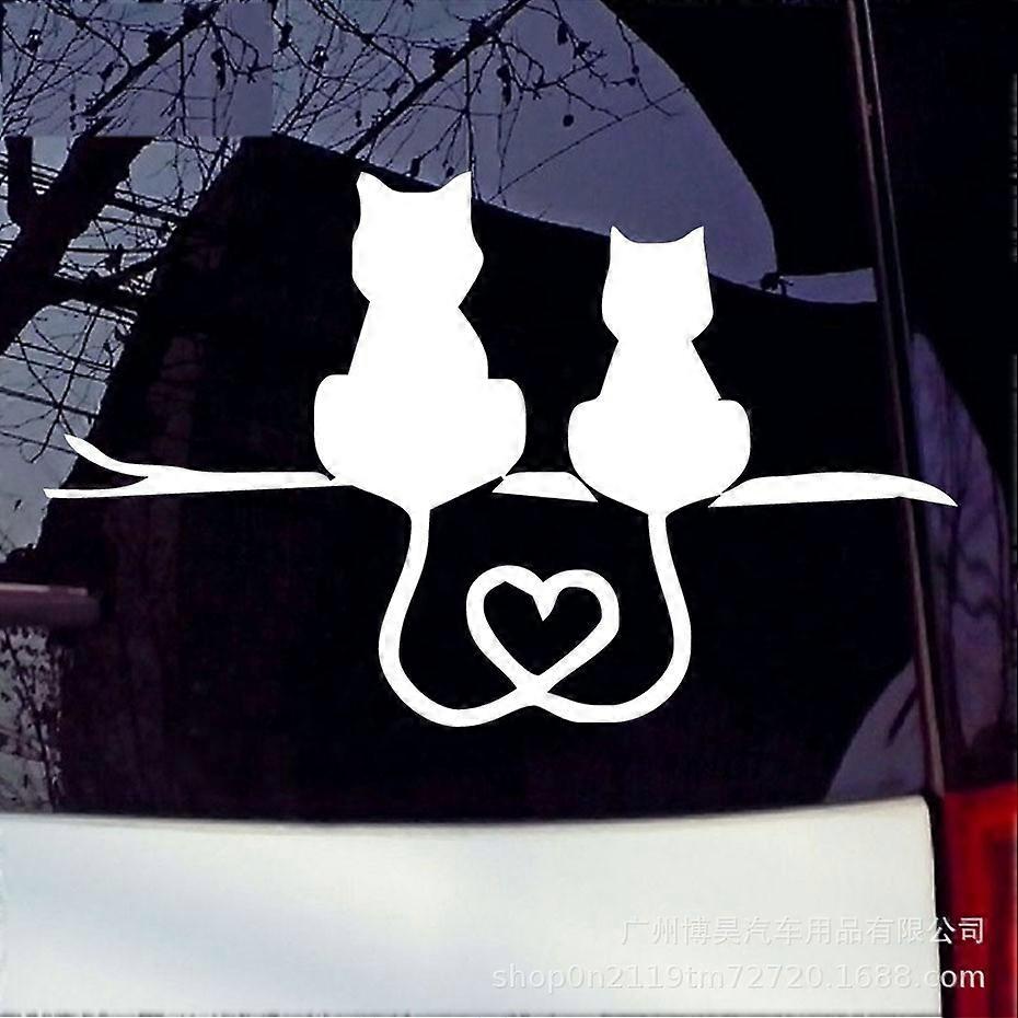 2PCS Lovely Cat Animal Car Sticker Funny Cat Moving Tail Waving Wiper Sticker Rear Window Wiper Decal Windshield Wiper Sticker Vinyl Decal for Car Tru