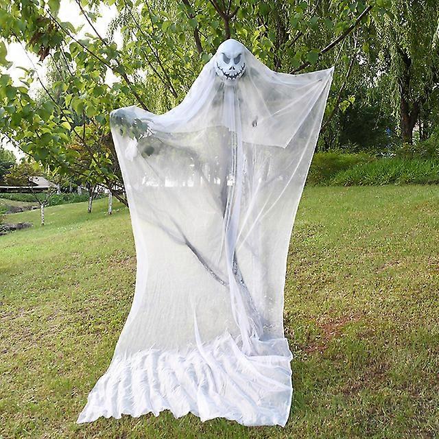 怖いハロウィーンの装飾屋外129インチブラック/ホワイトハロウィーンゴーストウインドソックお化け屋敷の家の庭の屋外の装飾